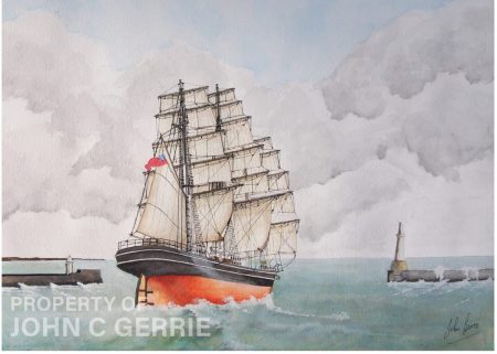 Collieston Village (Original) Cutty Sark - Tea Clipper