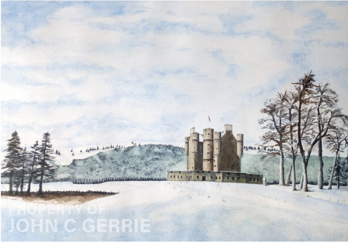 Braemar Castle in winter months (Original) Braemar Castle in winter