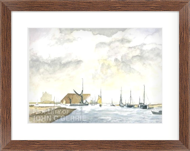 Estuary at Faversham Safe Mooring For Sailing Ships (Original) Framed Picture Estuary at Faversham