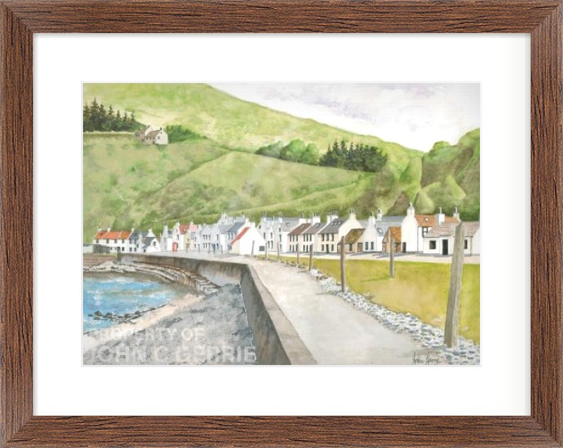 Pennan Village Around a Small Harbour (Original) Framed Picture Pennan Village Around a Small Harbour
