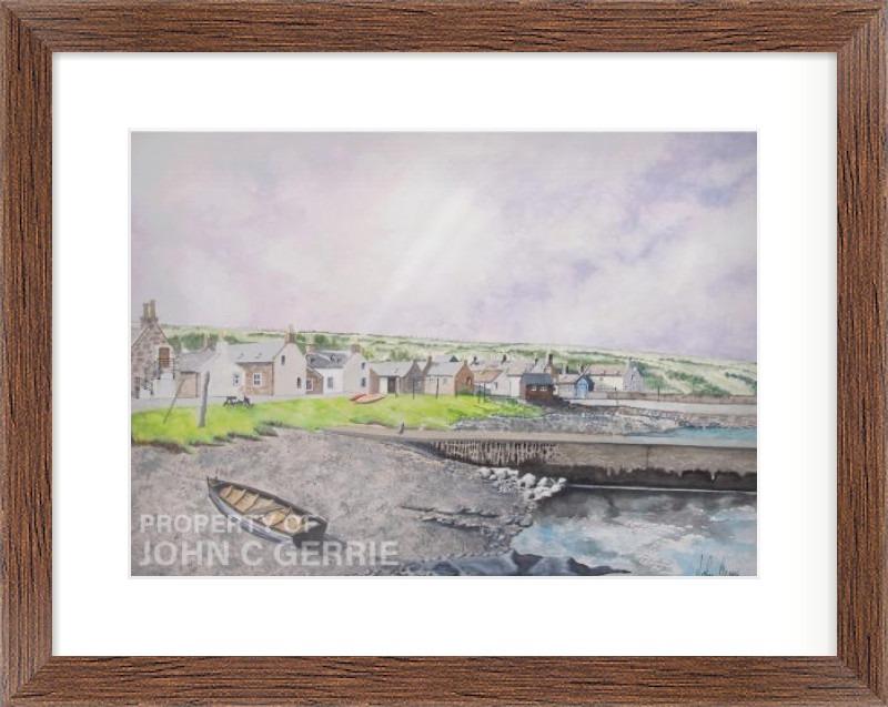 Sandend Village with Alison Framed Picture Sandend Village with Alison