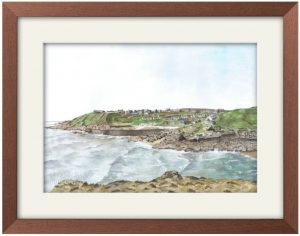 Collieston Village Collieston Village Framed with 29mm Dark Walnut Frame