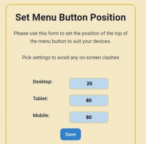 Overview of the navigation system Form to Control Button Position