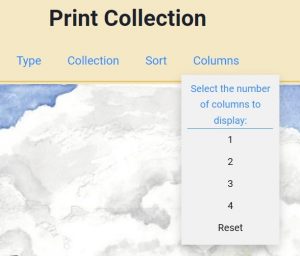 Overview of the navigation system Print Collection Columns