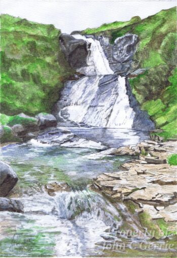 Potarch Bridge – Capturing Tranquillity in Paint Eas a’ Bhradain Waterfall