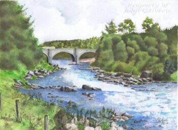 Winter Tranquillity Potarch bridge over river Dee
