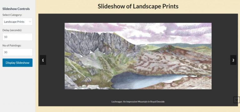 Help on the Slideshow Feature A screenshot of the new Slideshow feature on the website