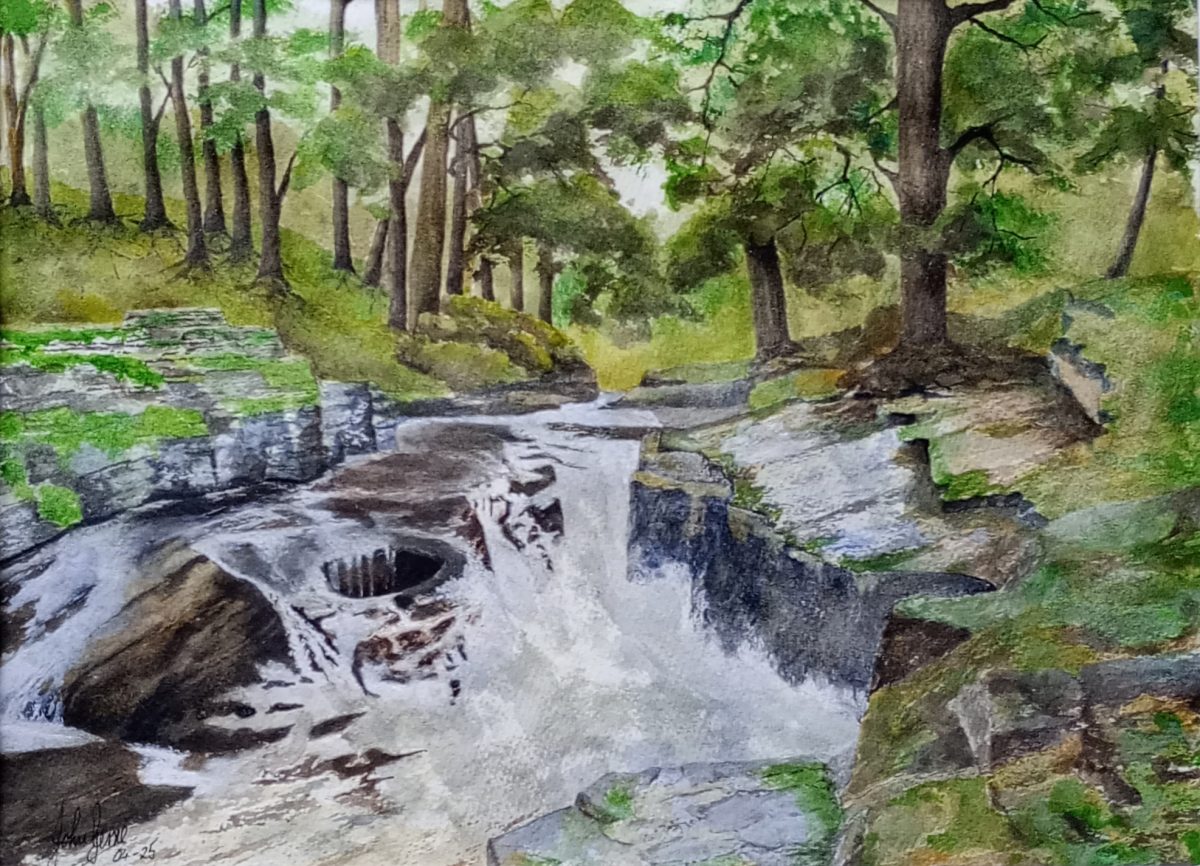 The Punch Bowl on the River Quoich Painting of the Punch Bowl at the River Quoich